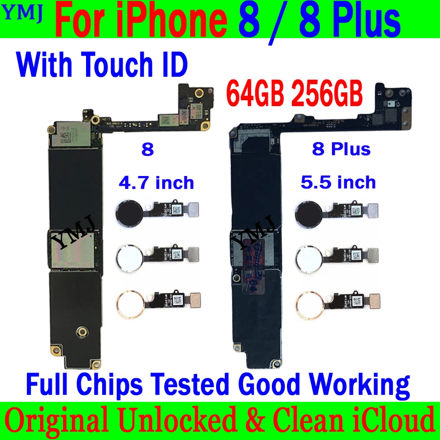 Для iphone 8 Plus P материнская плата с/без Touch ID оригинальная разблокированная для