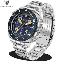 feelnever dive quartz watch for men 316l stainless steel clock sapphire big dial mens watches 500m waterproof watch reloj hombre