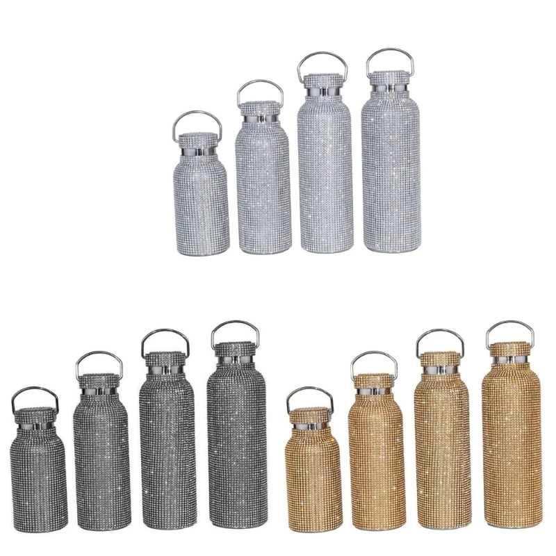 Lightweight  Diamond Insulated Flask Bling  Water Bottle Drinking Bottle for Women Girls Present