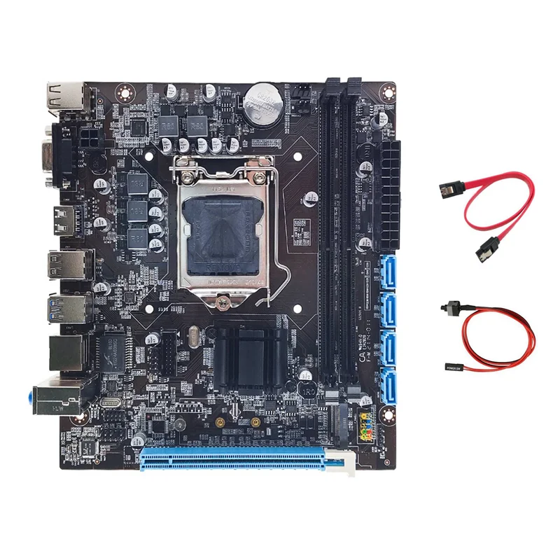 

H110 Motherboard+SATA Cable+Switch Cable LGA1151 M.2 NVME Support 2XDDR4 for Intel 6/7/8Th 14Nm CPU Computer Motherboard