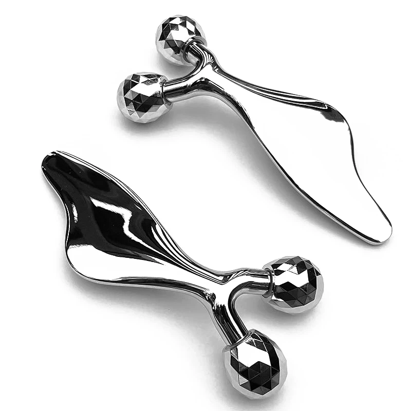 3D-массажер для лица 2 в 1 массажный инструмент Гуа Ша холодный ролик глаз