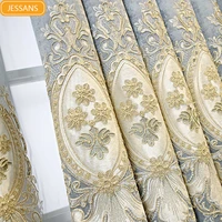 2022 new european style embroidered luxury curtains for living dining room bedroom high end extravagance blackout chenille