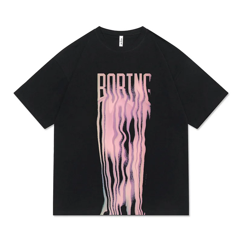 

Мужская свободная футболка с коротким рукавом, весна-лето 2022