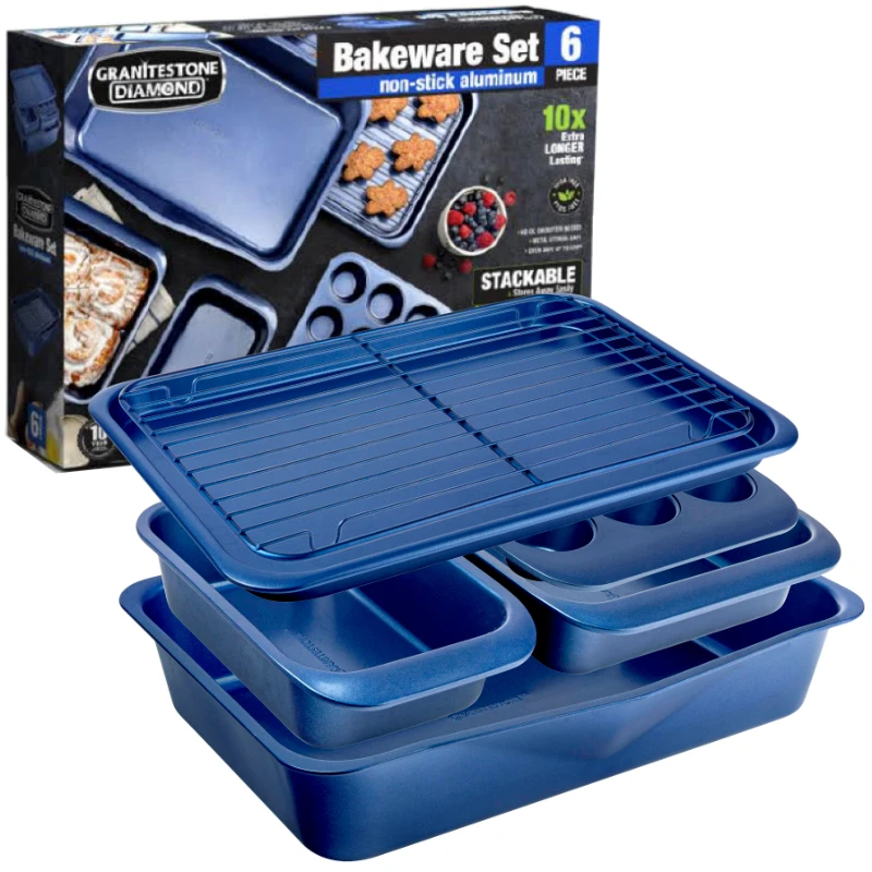 

Granitestone Nonstick Bakeware Set 6 Pcs Bakery Quality Baking Set Steel