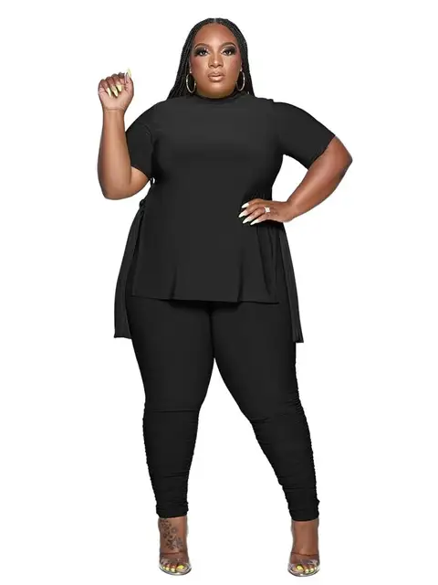 Plus Size Tracksuit Women Set Summer 