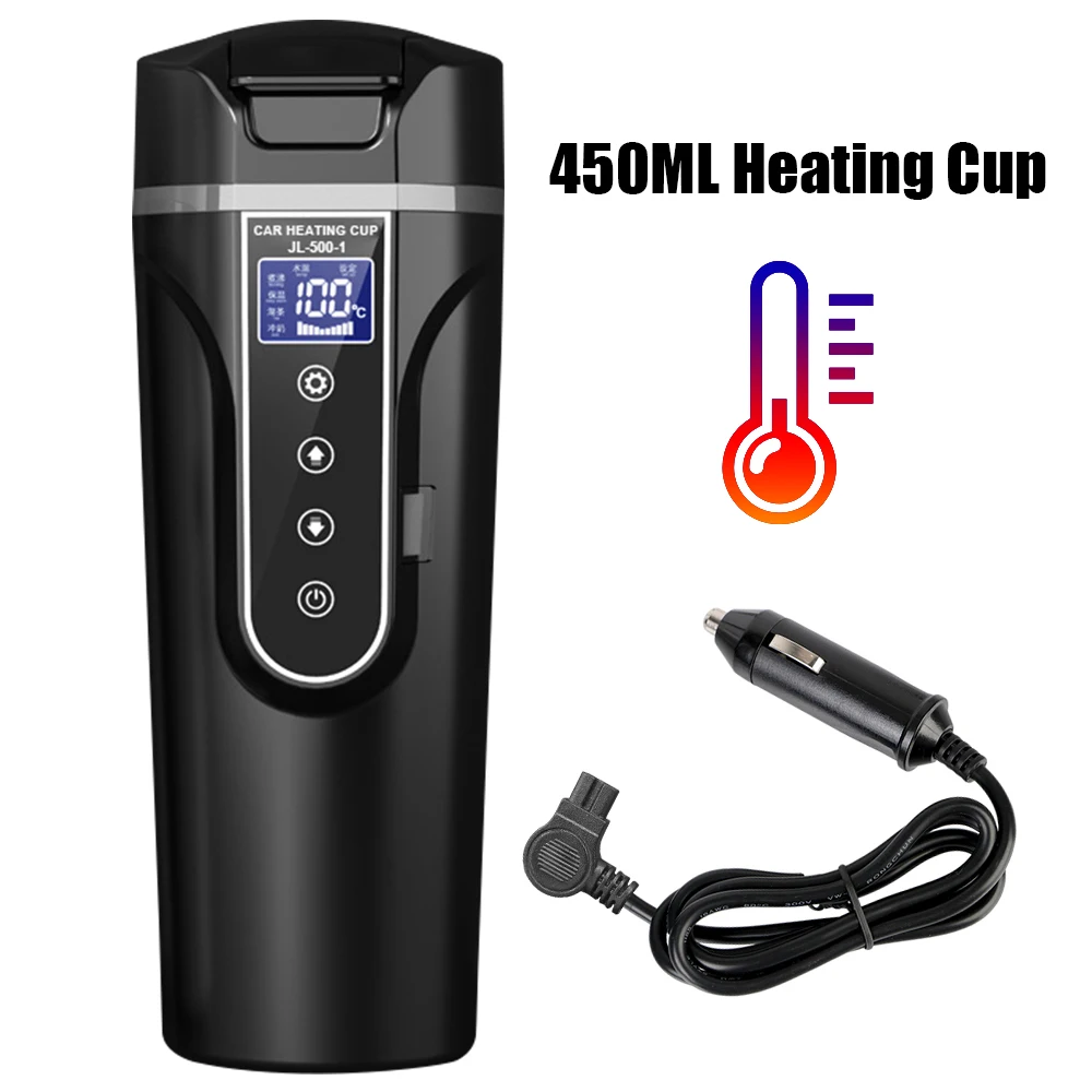 Car Heating Cup Heat Preservation 450ML LCD Display Water Wa