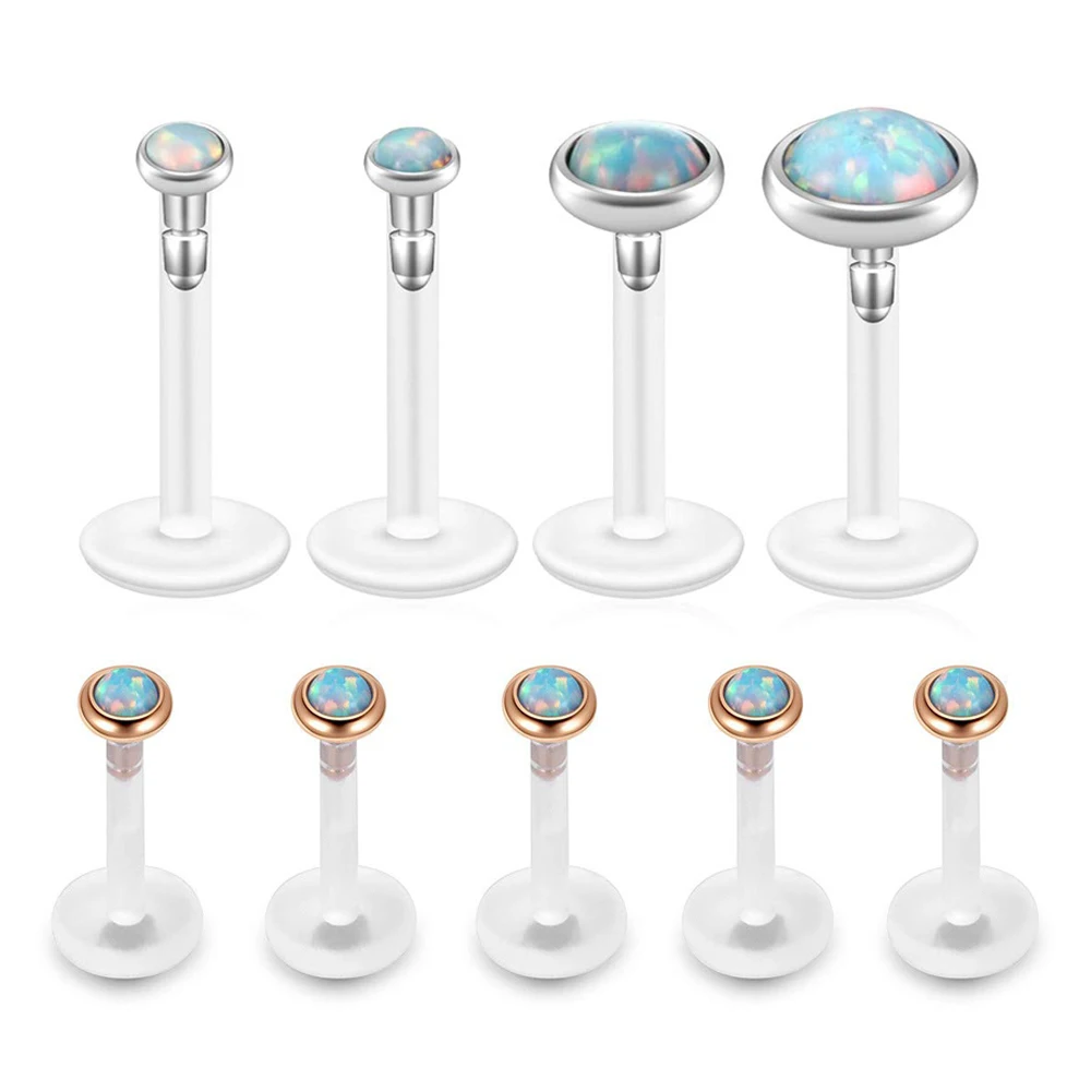 16G нержавеющая сталь УФ гибкий акриловый Опал Кристалл фиксатор гибкое кольцо