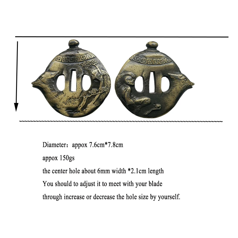 Специальный подарок-Цинковый Сплав Tsuba полый охранник для японского