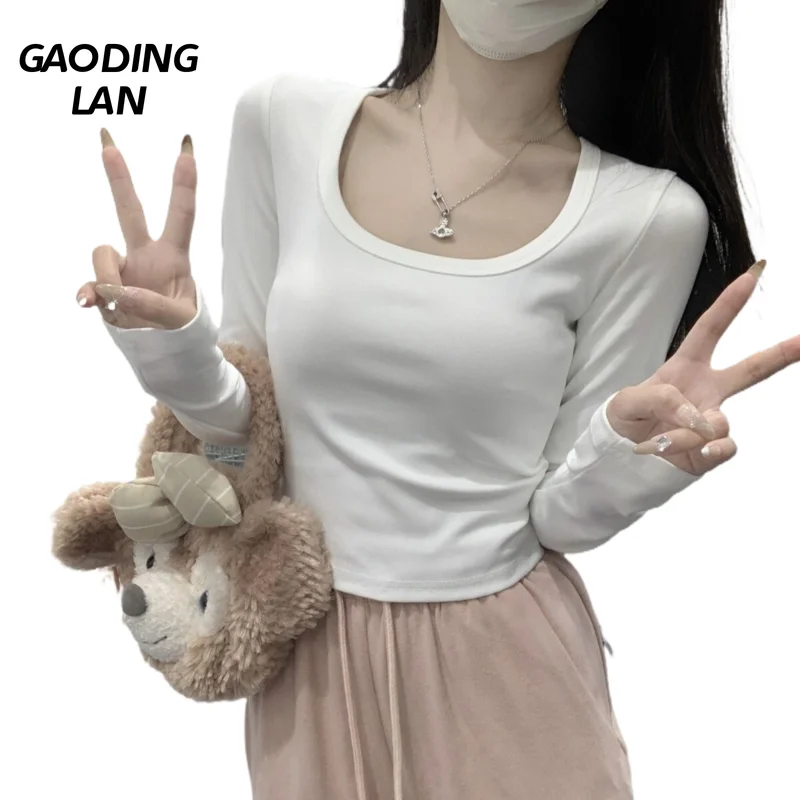 Высококачественная однотонная базовая рубашка женские хлопковые футболки с