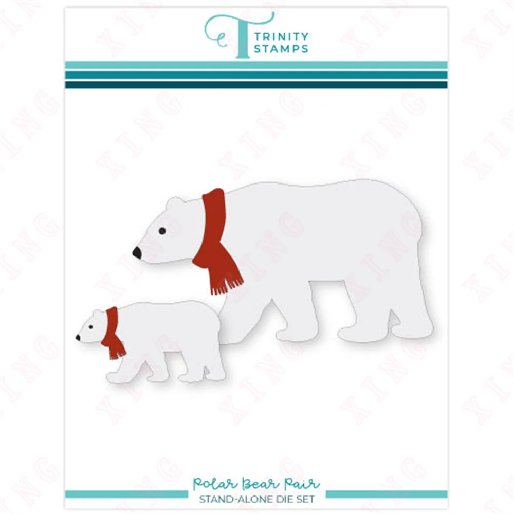 

Christmas New Metal Cutting Dies 2022 Diy Scrapbook Decoration Embossing Craft Templates Make Album Card Polar Bear Pair Die Set