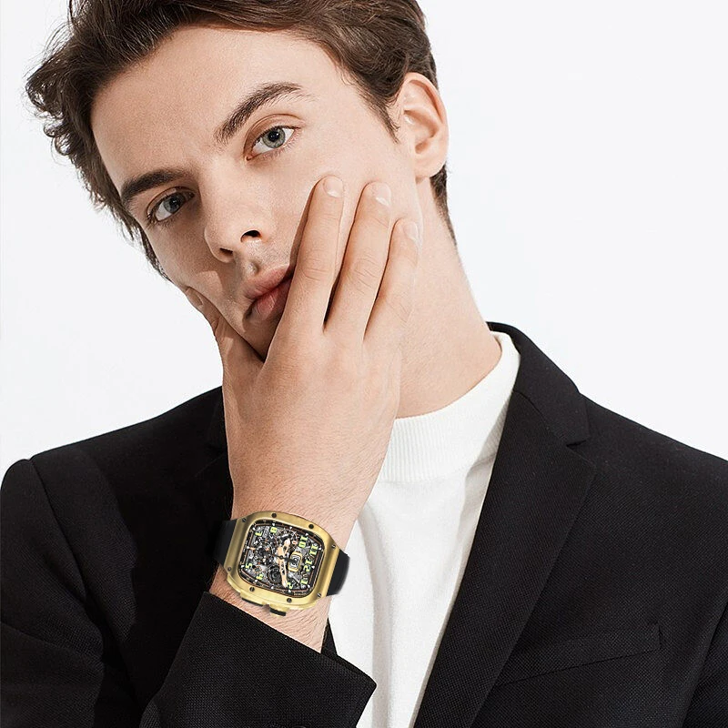 Luxury Stainless Steel Case Modification Kit for Apple Watch 8 Ultra Rubber Band IWatch Series 8 49mm Sport Bracelet Refit Mod