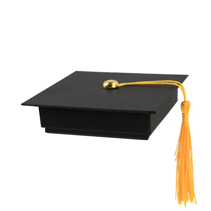 

50pcs Doctorial Hat Hard box Paper Candy Box Graduation Cap Shaped Candy Packaging for Graduation Party Decorations Supplies