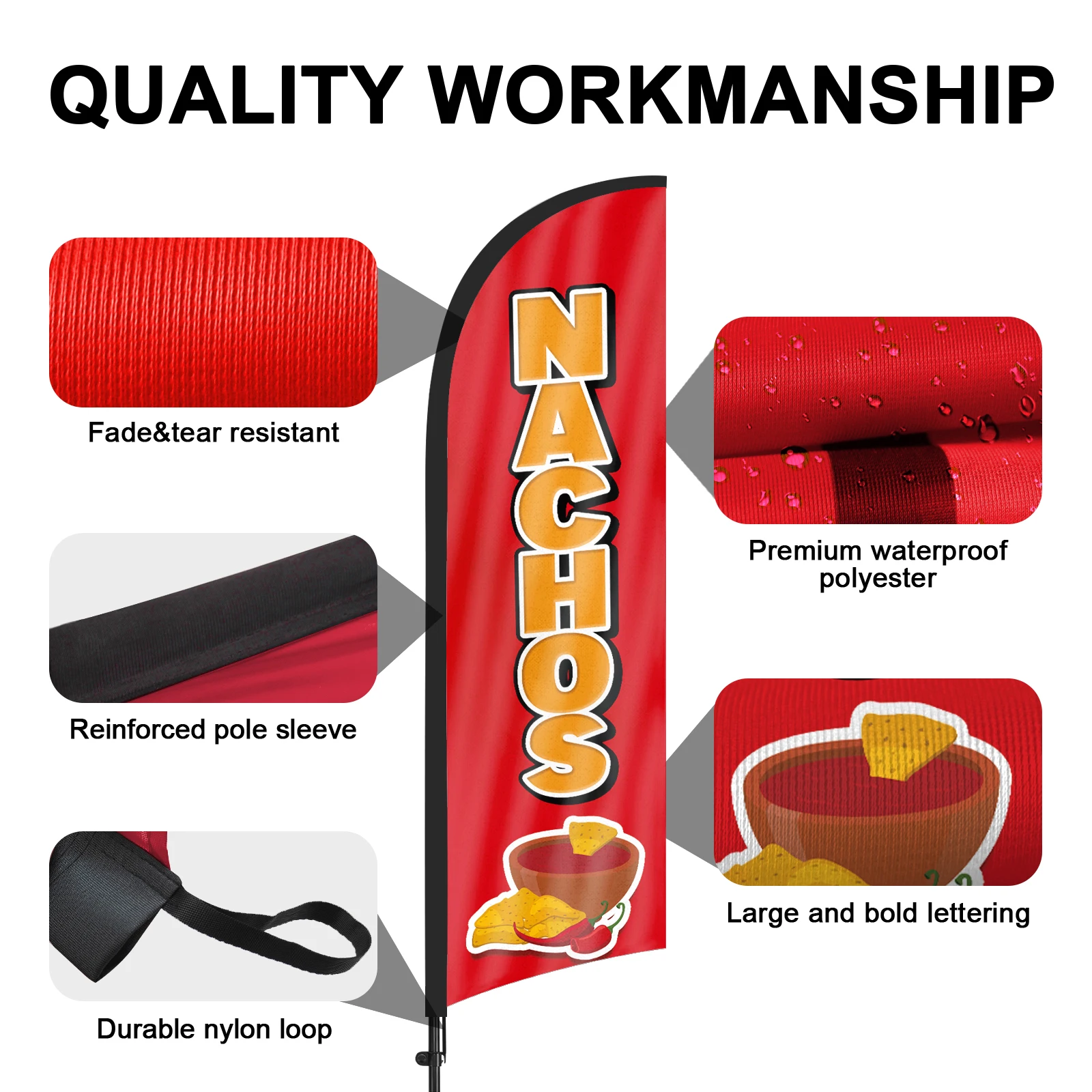 FSFLAG 1 шт. 280 см флаг с перьями Nachos флагштоком рекламный наружный баннер украшение