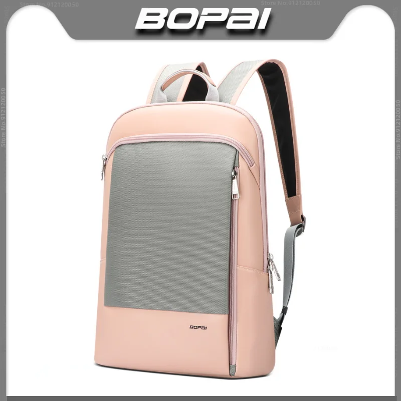 

BOPAI New Ultrathin Backpack Ladies Casual Fashion Backpack Female College Student Ultralight Schoolbag Business Laptop Backpack