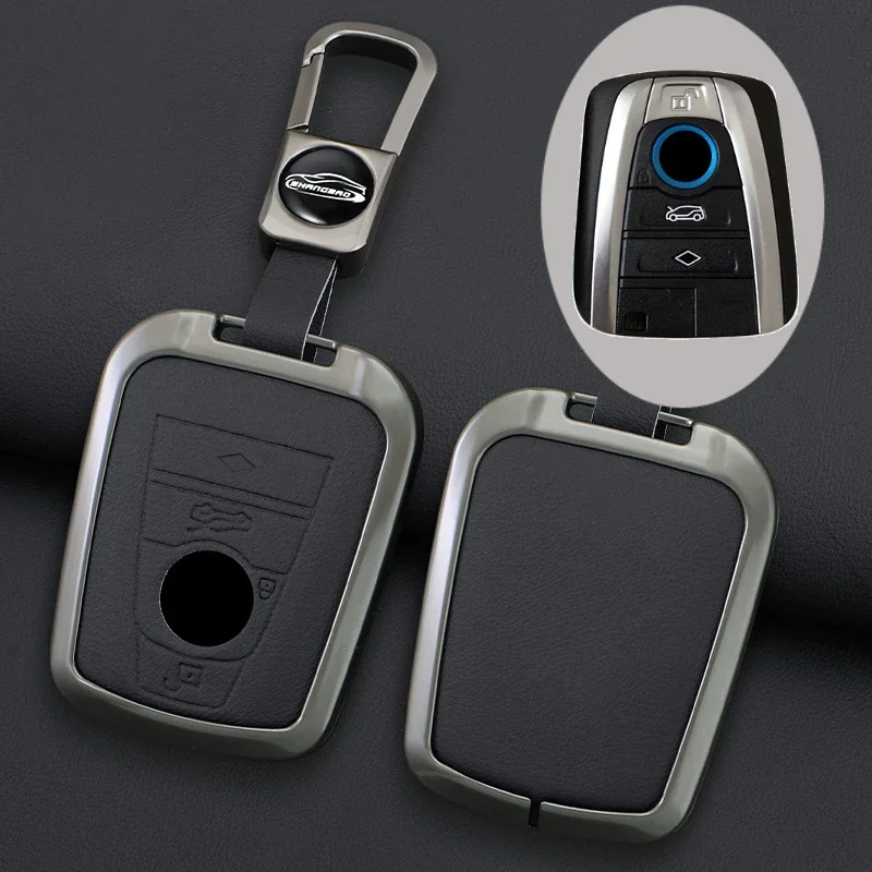 

Чехол для автомобильного ключа из сплава и кожи, защитный чехол-брелок для BMW I3, I8