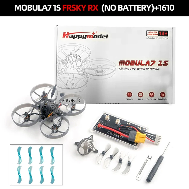 Happymodel Mobula7 1S 75mm X12 Runcam Nano 3 BNF Frsky + 8x Gemfan 1610