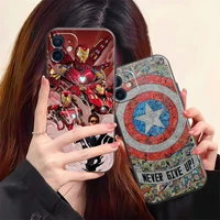popular marvel phone case for iphone 13 12 11 pro 12 13 mini x xr xs max se 6 6s 7 8 plus silicone cover soft black