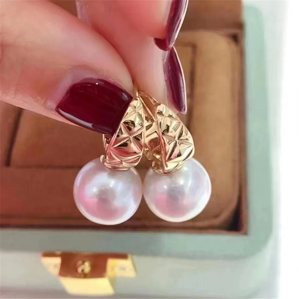 

DIY Pearl Accessories 925 Silver Ear Stud Empty Holder Fashion Gold Silver Eardrop Holder Suitable for Mounting 8-13mm Bead