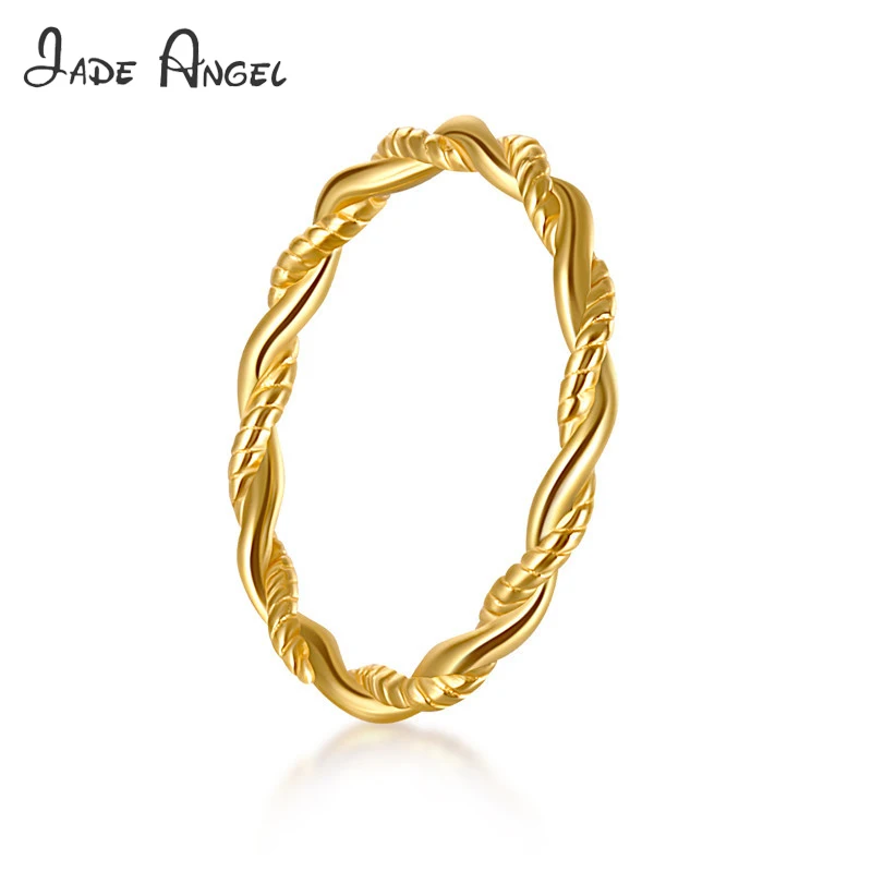 

JADE ANGEL 925 Sterling silver Twist Ring Simple Fashion Jewelry Gifts for Lovers Ladies Engagement Party or Anniversary