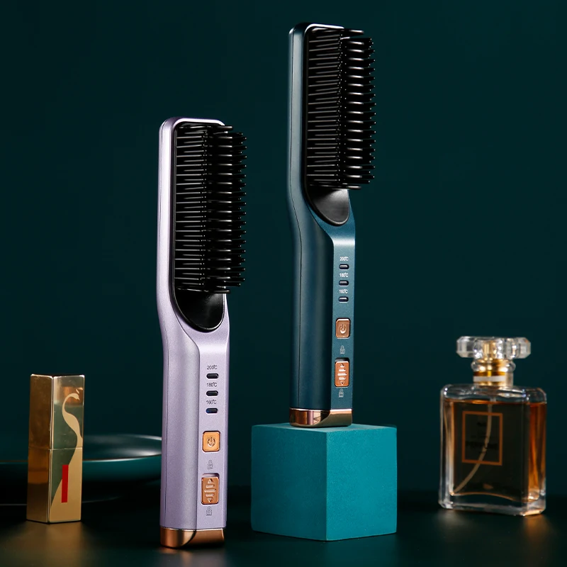 Lazy Wireless Straight Hair Comb Three-speed Adjustable Hot Air Comb PC+PPS Wireless and Convenient 