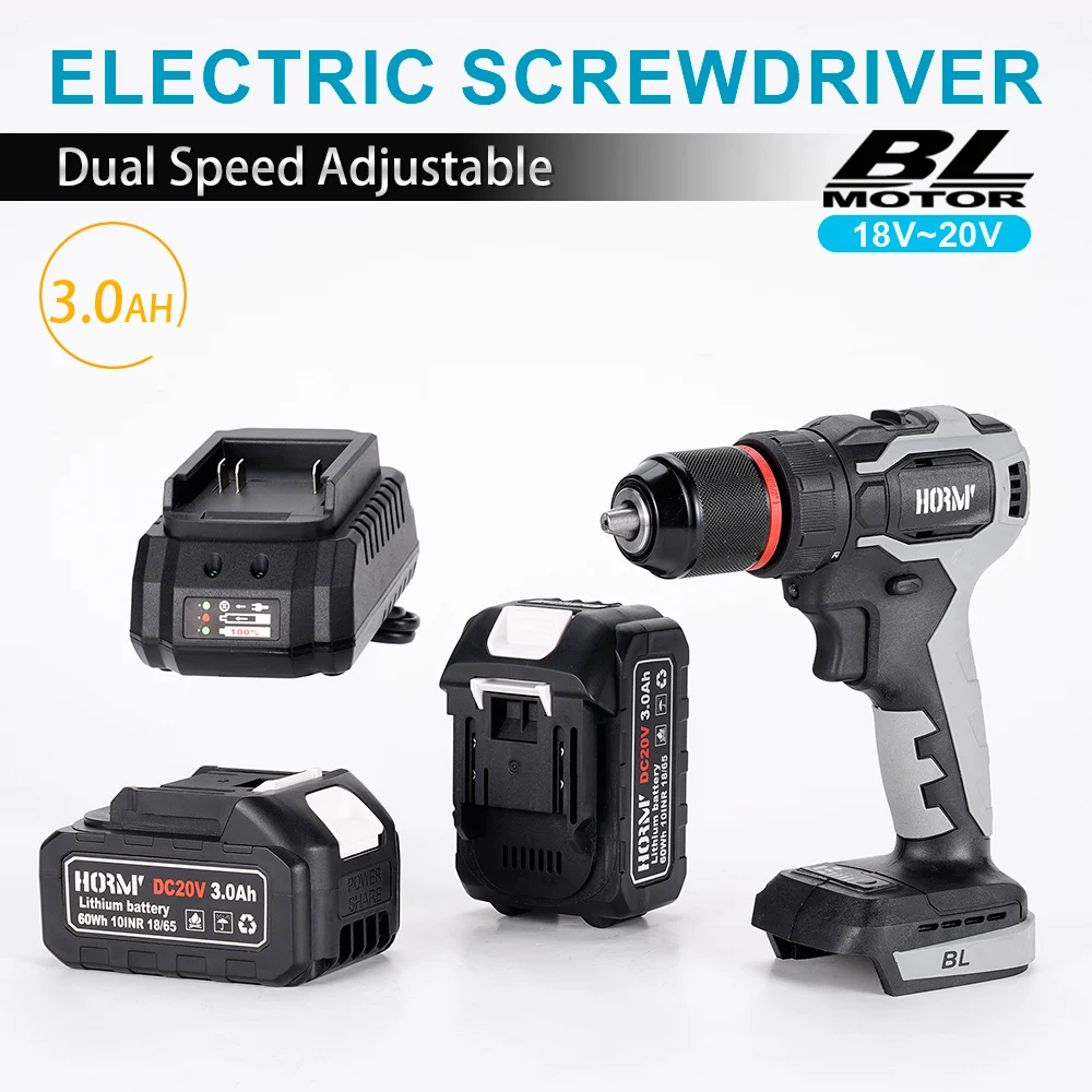 18V Brushless Cordless Electric Screwdriver Wrench 13mm Rechargable Electric Drill Power Tool For Makita Battery Repair Tool