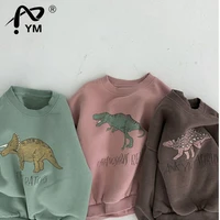 new 2022spring kids clothes hoodies long sleeve cute dinosaur plus fleece comfortable pullover sweatershirt