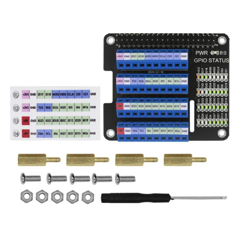 

Плата расширения для Raspberry Pi GPIO, Клеммная шляпа для Raspberry Pi 2B/3B/3B +/4B/Zero W, модуль интерфейса GPIO