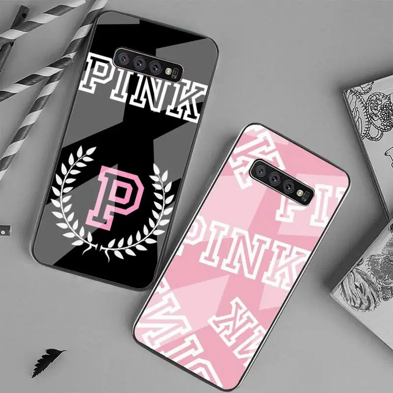 

Love Pink Girly Pretty Phone Case Phone Case Tempered Glass For Samsung S20 Ultra S7 S8 S9 S10 Note 8 9 10 Pro Plus Cover