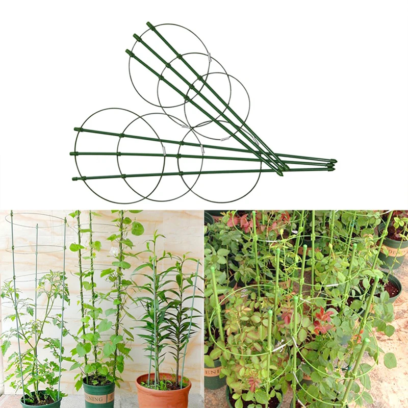 

1 Pc Durable Creative Climbing Vine Rack 60cm Plastic Coated Iron Plant Support Frame Garden Balcony Plant Flower Trellis