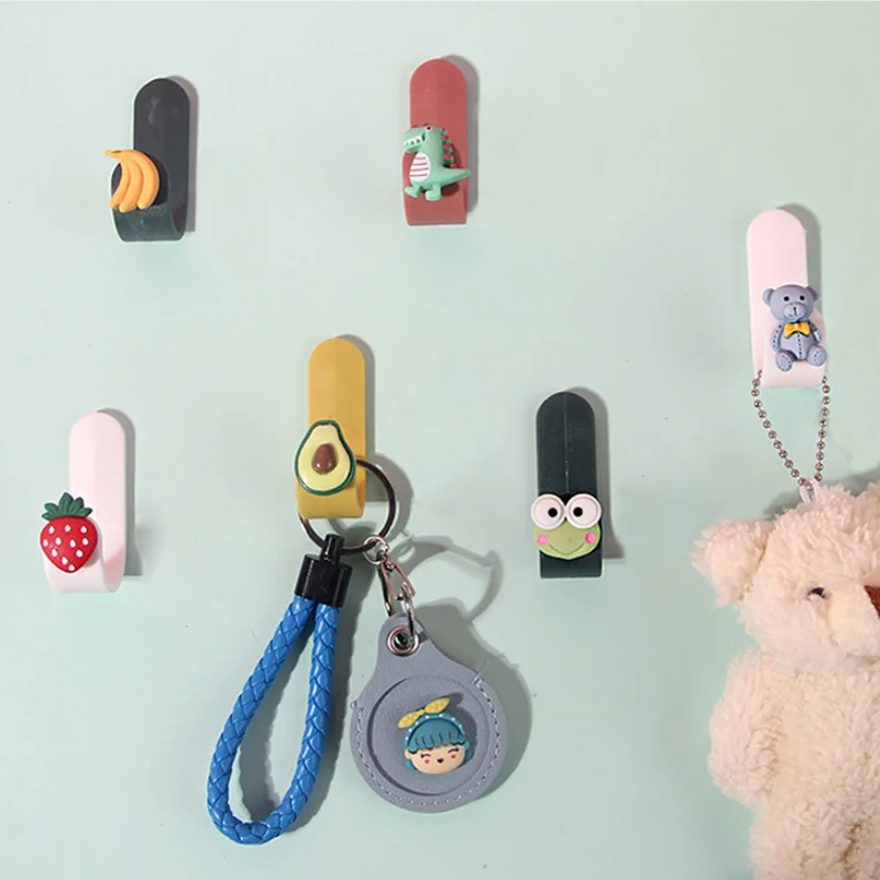 

1 Pc Cartoon Fruit Wall Hanger Self Adhesive Towel Hooks Door Hangers Hat Racks Keys Hanger Wall Organizer Home Decor Key Holder