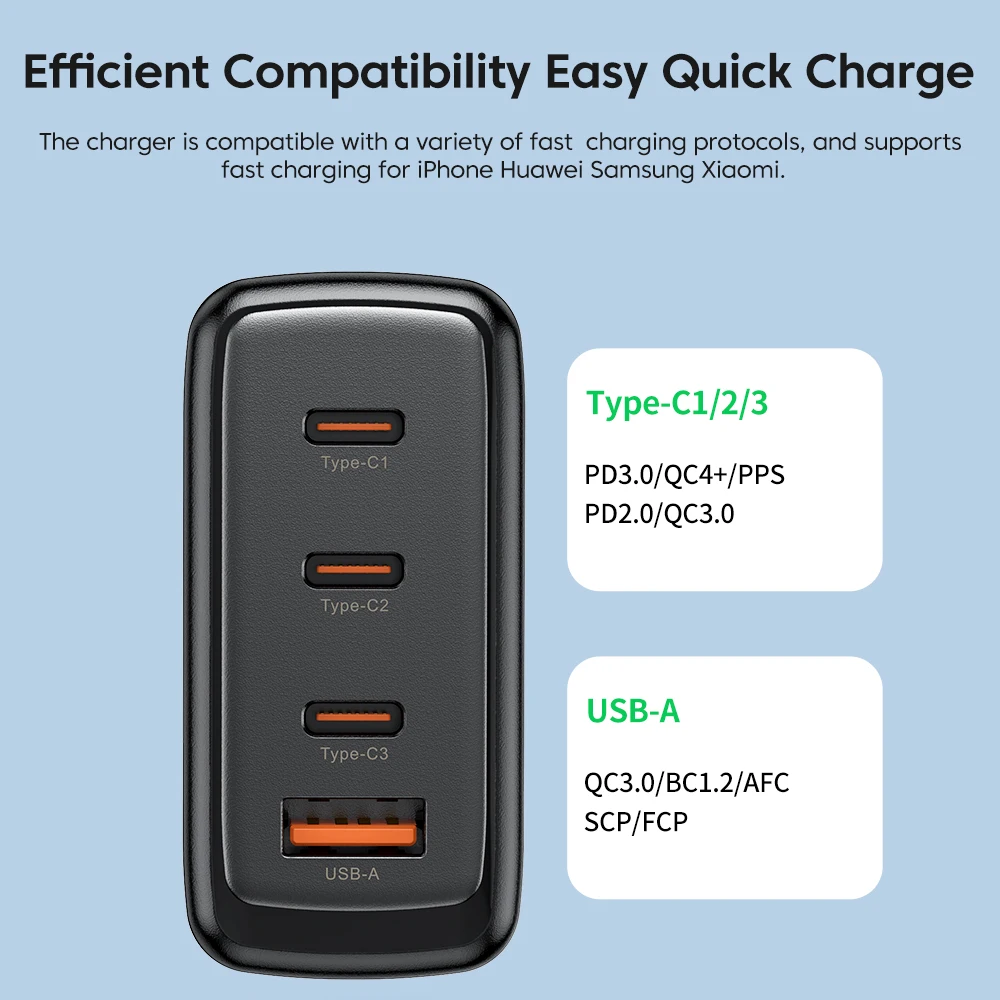Зарядное устройство Toocki 120 Вт USB C GaN быстрая зарядка 4 0 3 зарядное для iPhone 14 13 12 Pro