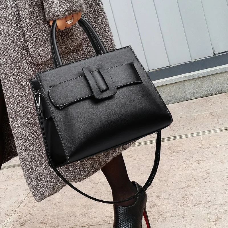 Internet Celebrity New Trend Large Capacity Black Women's Versatile Crossbody Bag Single Shoulder Handbag