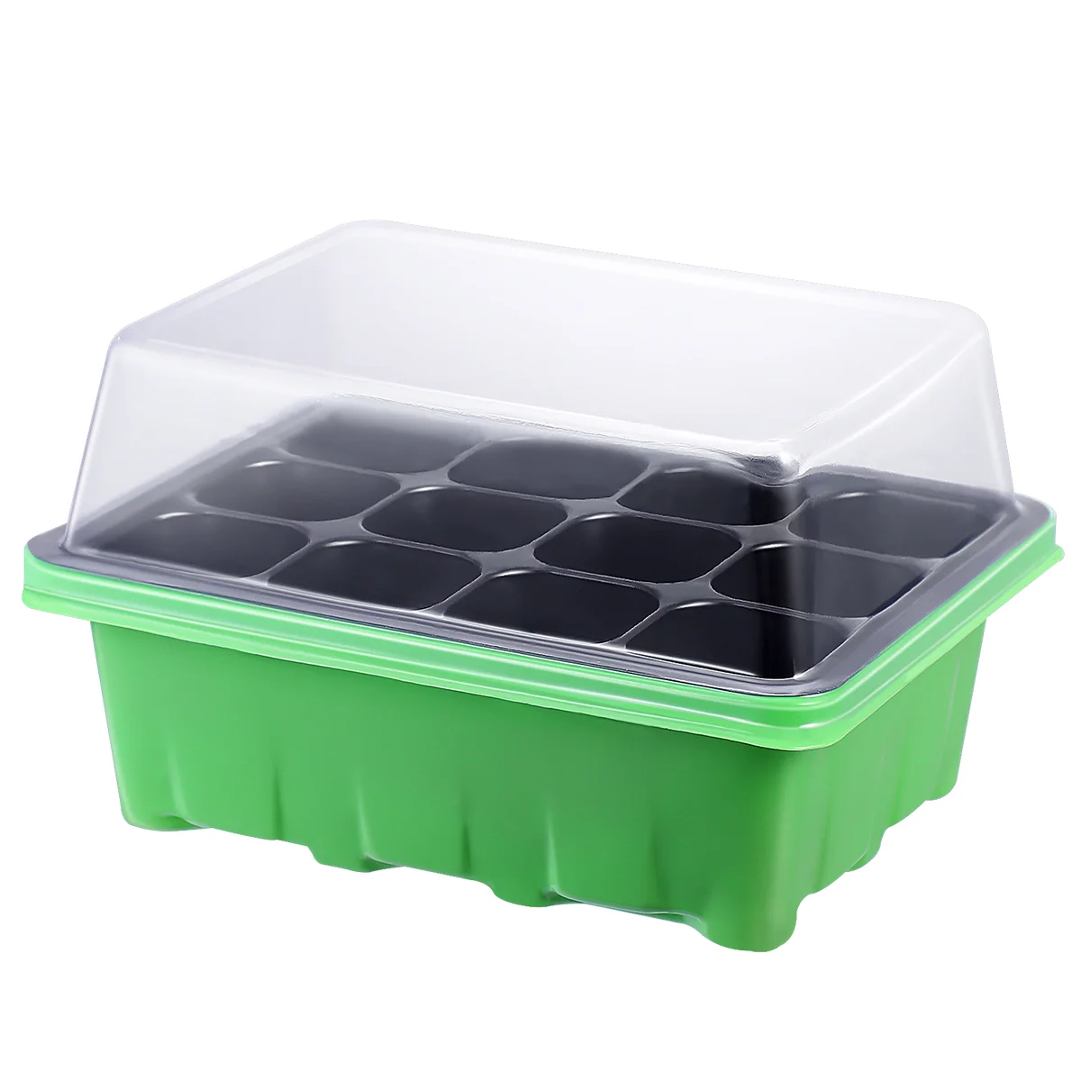 

10PCS Starter Trays Grow Trays Germination Box with Lid 12- holes Propagator Grower Nursery Tray for Starting