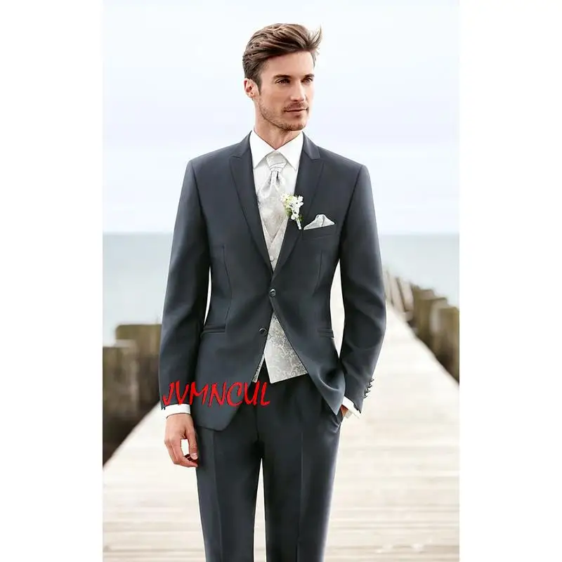 

Men Wedding Suit Gentleman Mens Suits Slim Fit Groom Groomsman Blazer suits for men 3 piece (Jacket+Pants+Vest)
