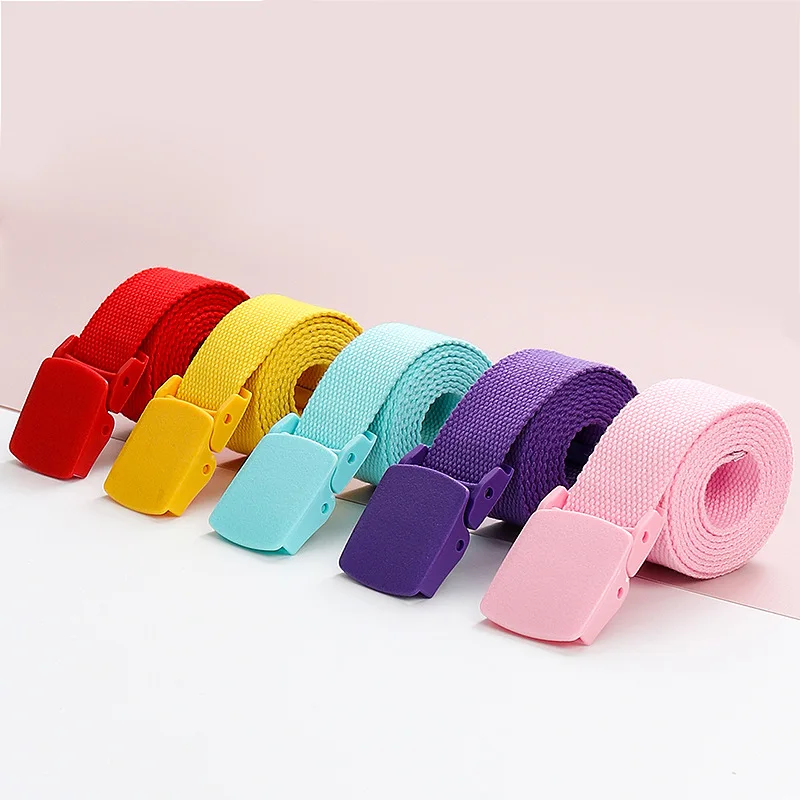 

Colorful Canvas Belts Unisex Fashion Casual Luxury Design Trend Jeans Accessories Youth Nylon Tactical Belts for Kids