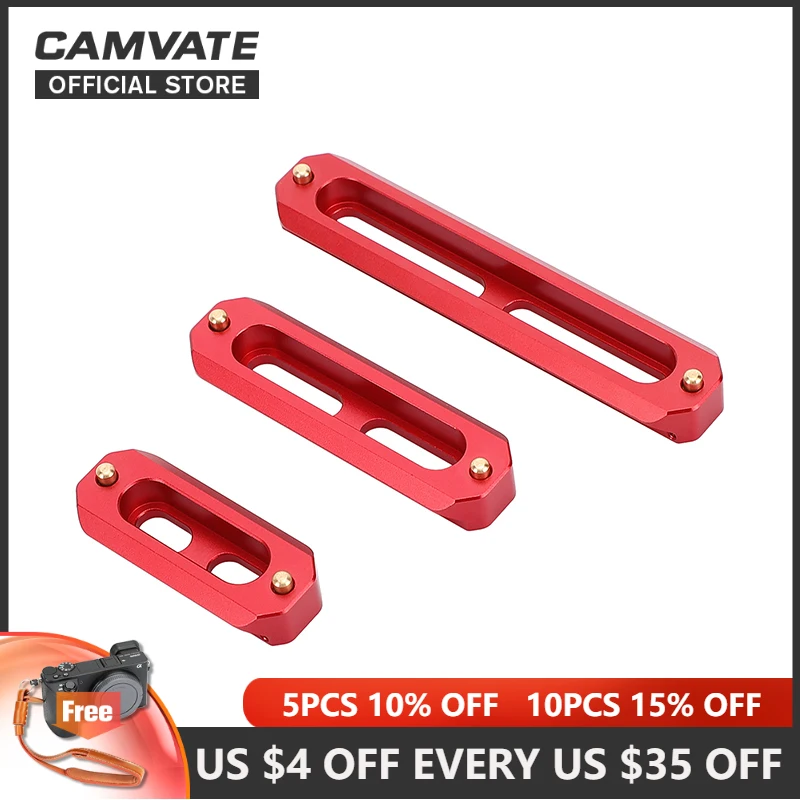

CAMVATE Quick Release NATO Safety Rail Set 2"/2.8"/3.9" Long With Spring Loaded Pins For Camera Cage Rig Top Handle Nato Clamp