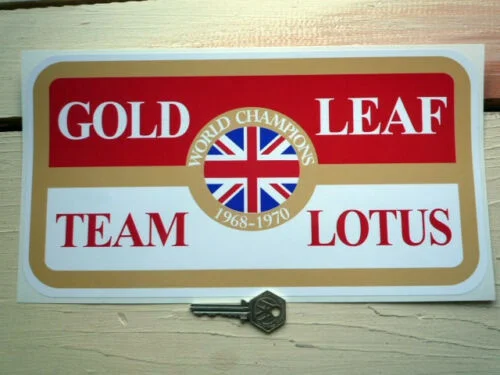 

For 2x GOLD LEAF TEAM LOTUS large style classic racing sticker