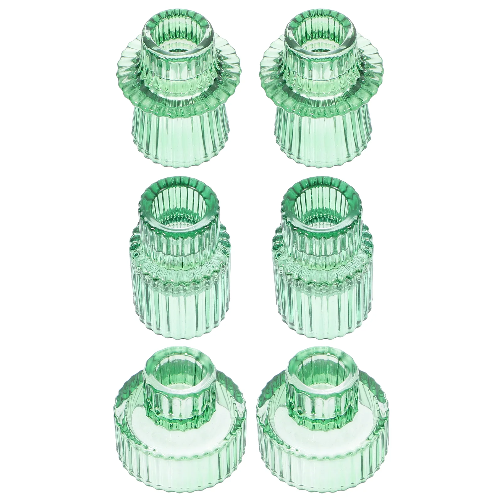 

6 Pcs Table Centerpiece Wedding Decor Glass Candlestick Pink Xmas Decorations Grace Holders for Candlesticks Tealight Pillar