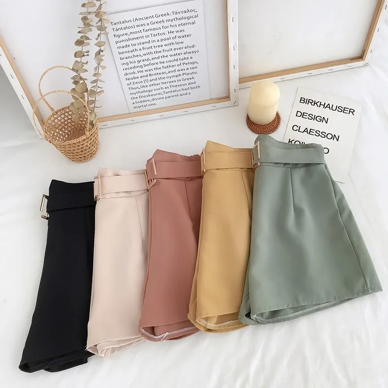 Fashion 2023 Summer Chiffon High Waist Wide-legged Shorts Casual Versatile Slim Straight Hot Pants For Women's Clothing Y2K