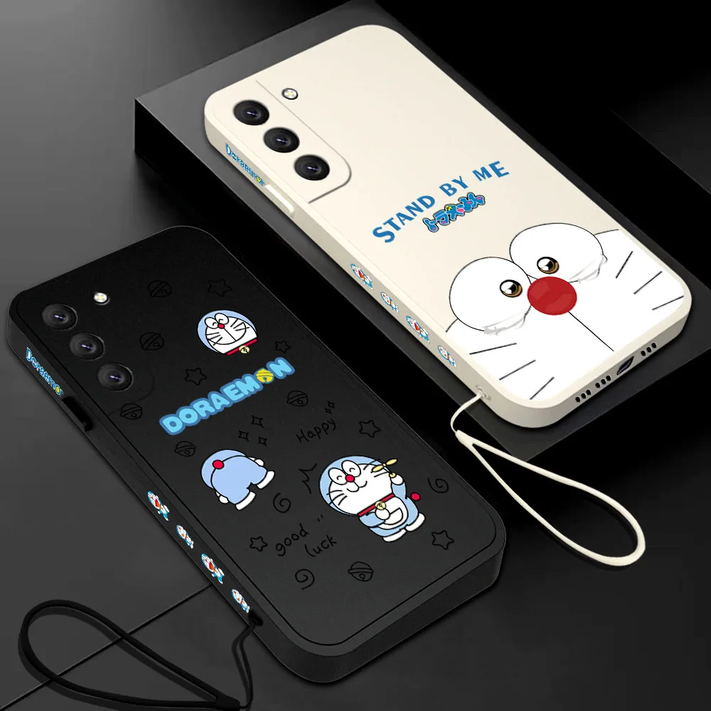

Anime Cute Cartoon Doraemon Phone Case For Samsung Galaxy S23 S22 S21 S20 Ultra FE S10 4G S9 S10E Note 20 10 9 Plus With Lanyard