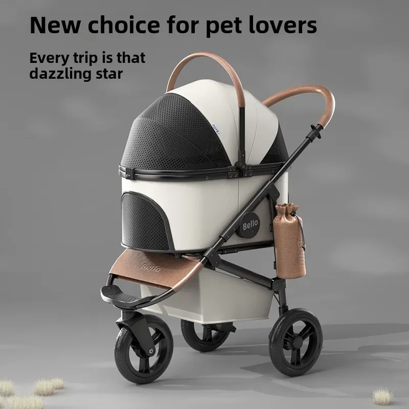 Фото 3-колесная коляска для домашних животных для кошек, собак, маленьких и средних собак, съемная тележка-переноска для прогулок, уличная коляска для маленьких домашних животных №3