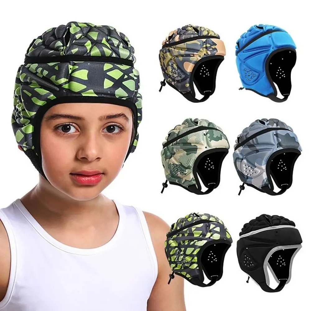 

Мягкий защитный шлем для головы EVA, противоударный головной убор для игры в футбол, регулируемый с подвеской в виде шлема для регби Kids Outdoor Sports