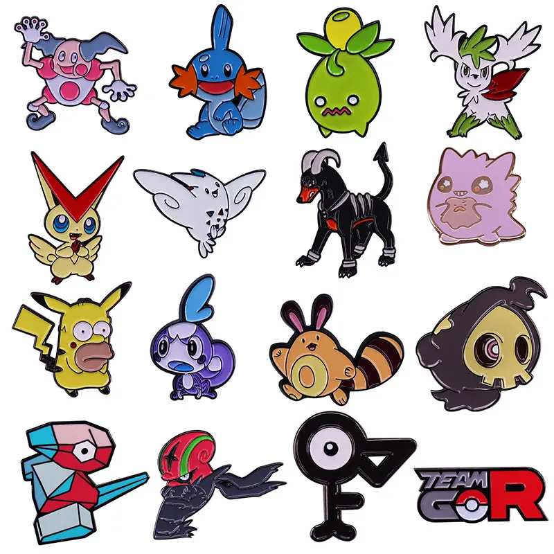 

Эмалированная булавка Pokemon Houndoom, женская модель рюкзака, портфеля, значки, модные ювелирные изделия, аксессуары