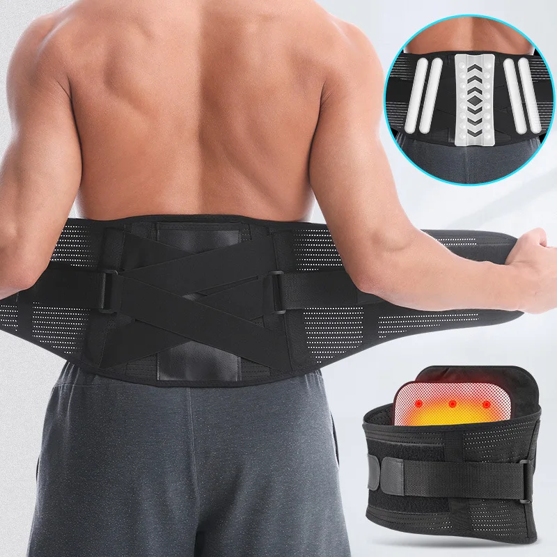 

Breathable Back Braces Support Belt with Heating Pad Lumbar Support Gym Belt for Lower Back Pain Relief Herniated Discs Sciatica