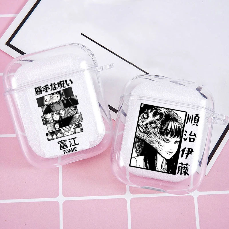 

Junji Ito Collection Tees Horror Soft silicone TPU Case For AirPods Pro 1 2 3 luxury Clear Wireless Bluetooth Earphone Box Cover