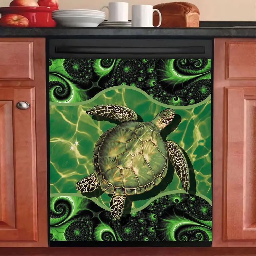 

Homega Turtle Sticker Ocean Sea Dishwasher Cover,Just A Girl Who Loves Turtles Dishwasher Magnetic,Turtle Panel Decal Refrigerat