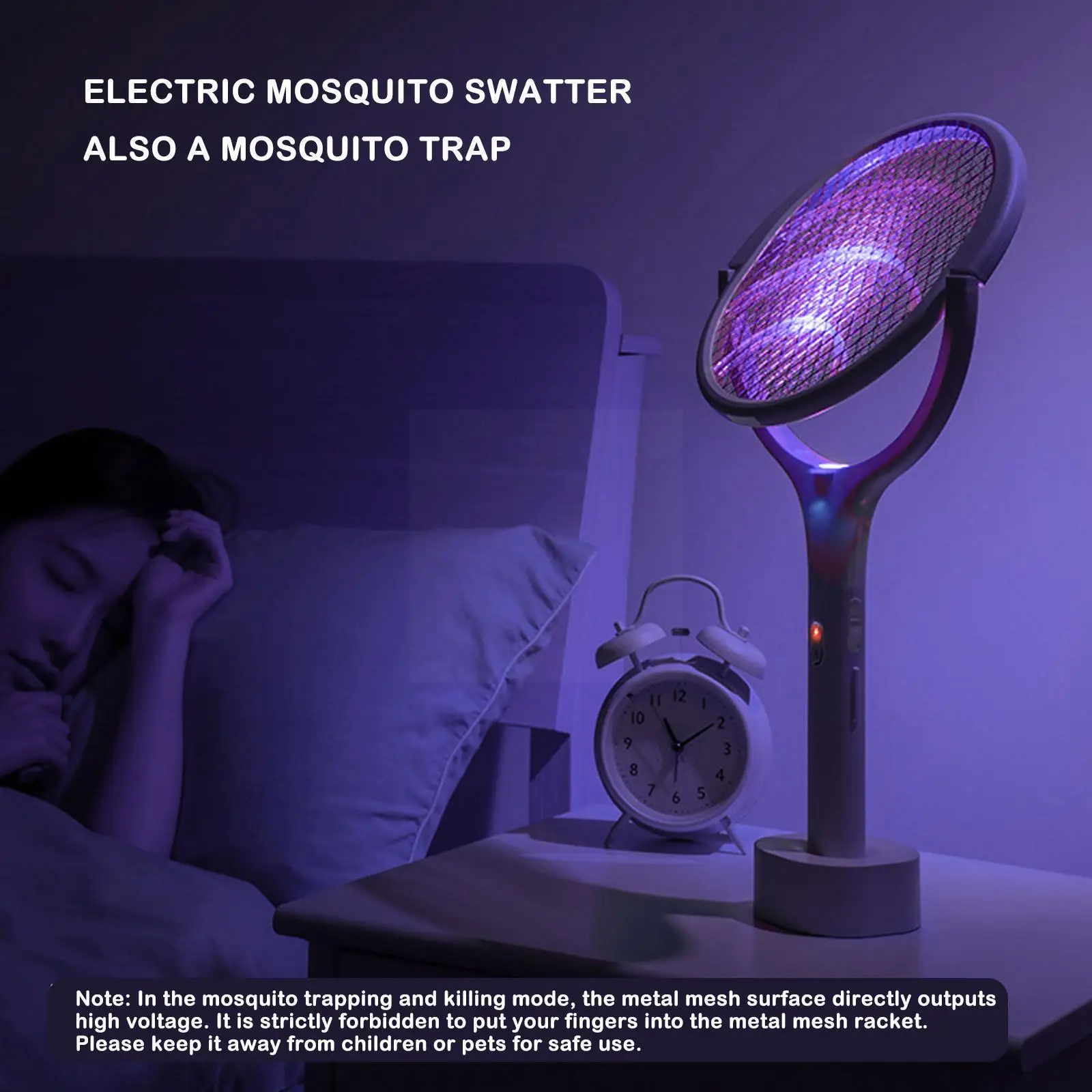 

5 IN 1 Electric Mosquito Swatter Mosquito Killer Lamp Rechargeable Swatt Mosquito Bug Electric Adjustable 3500V Angle USB Z M8J0
