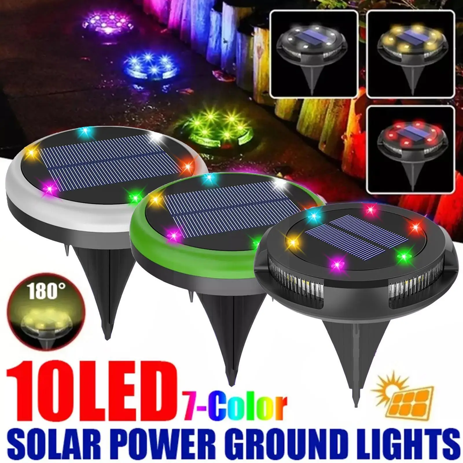 

Solar Ground Lights Outdoor Led Lamp Multi-color Lights Waterproof Solar Garden Lights For Garden Yard Lawns Walkway Drivew X3z2