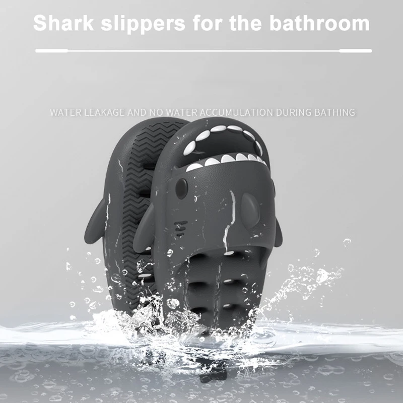 Litfun Fashion Shark Slippers For Women Men Trendy Shark Cloud Slides Bathroom Non-slip Sandals Outdoor Thick Sole Flip Flops