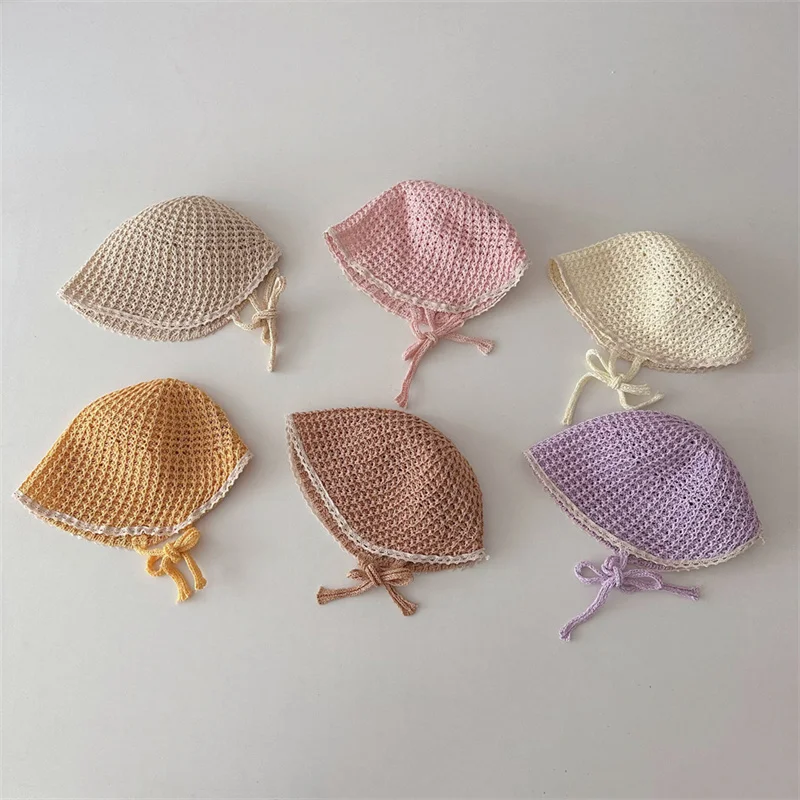 

Fashion Lace Baby Hat Summer Candy Color Newborn Girl Cap Beach Children Panama Hats Princess Breathable Toddler Caps for Kids